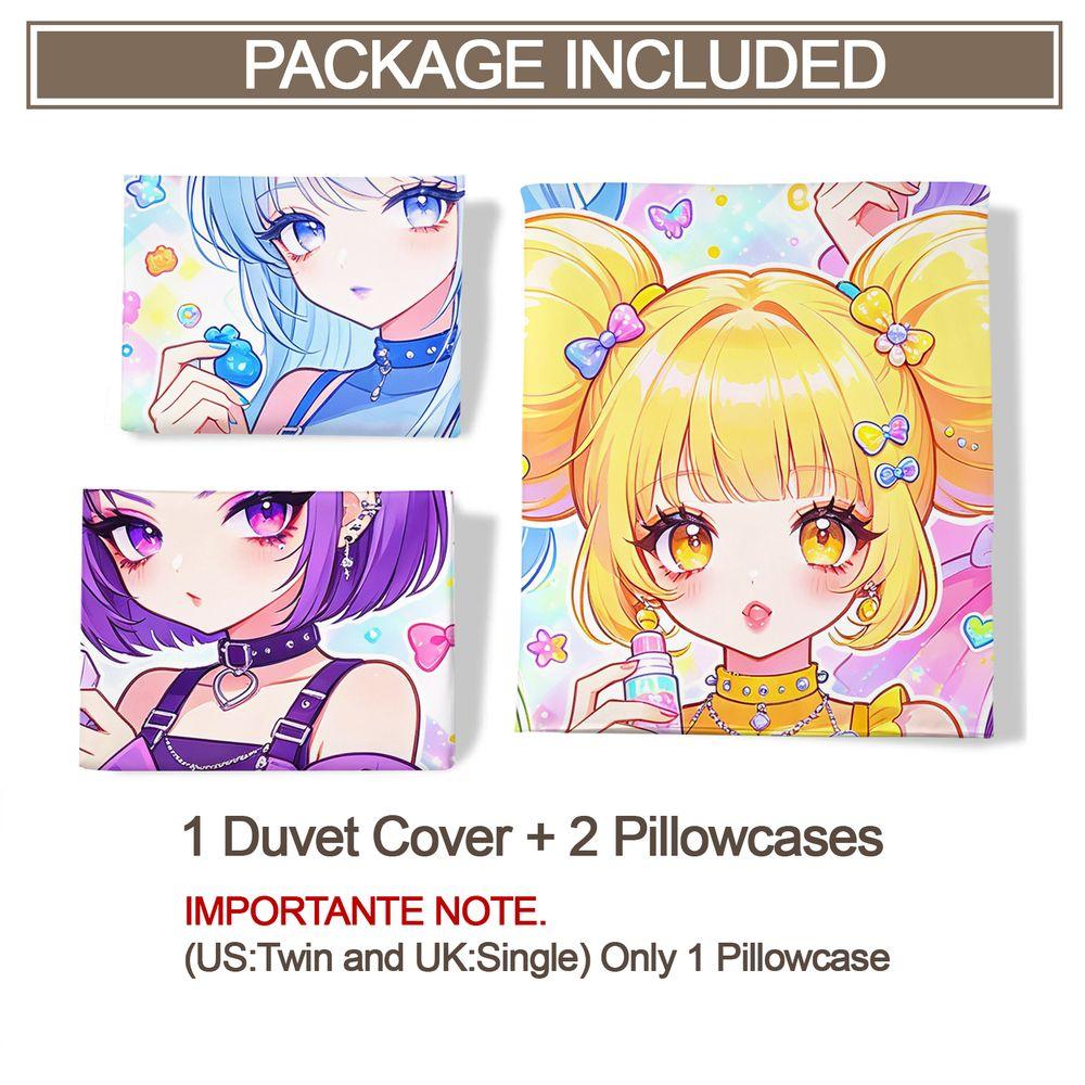 Girls Lying On Bed Digital Print Duvet Cover Set Comforter Cover Bedding Set No Filler Teen Dorm Bedroom Bedding