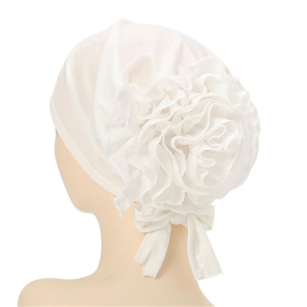 Velký květ Muslimské ženy Hidžáb Strečový turban Vnitřní čepice Rakovina Chemo Čepice Předvázaný šátek Pokrývka hlavy Headwrap Vlasové doplňky