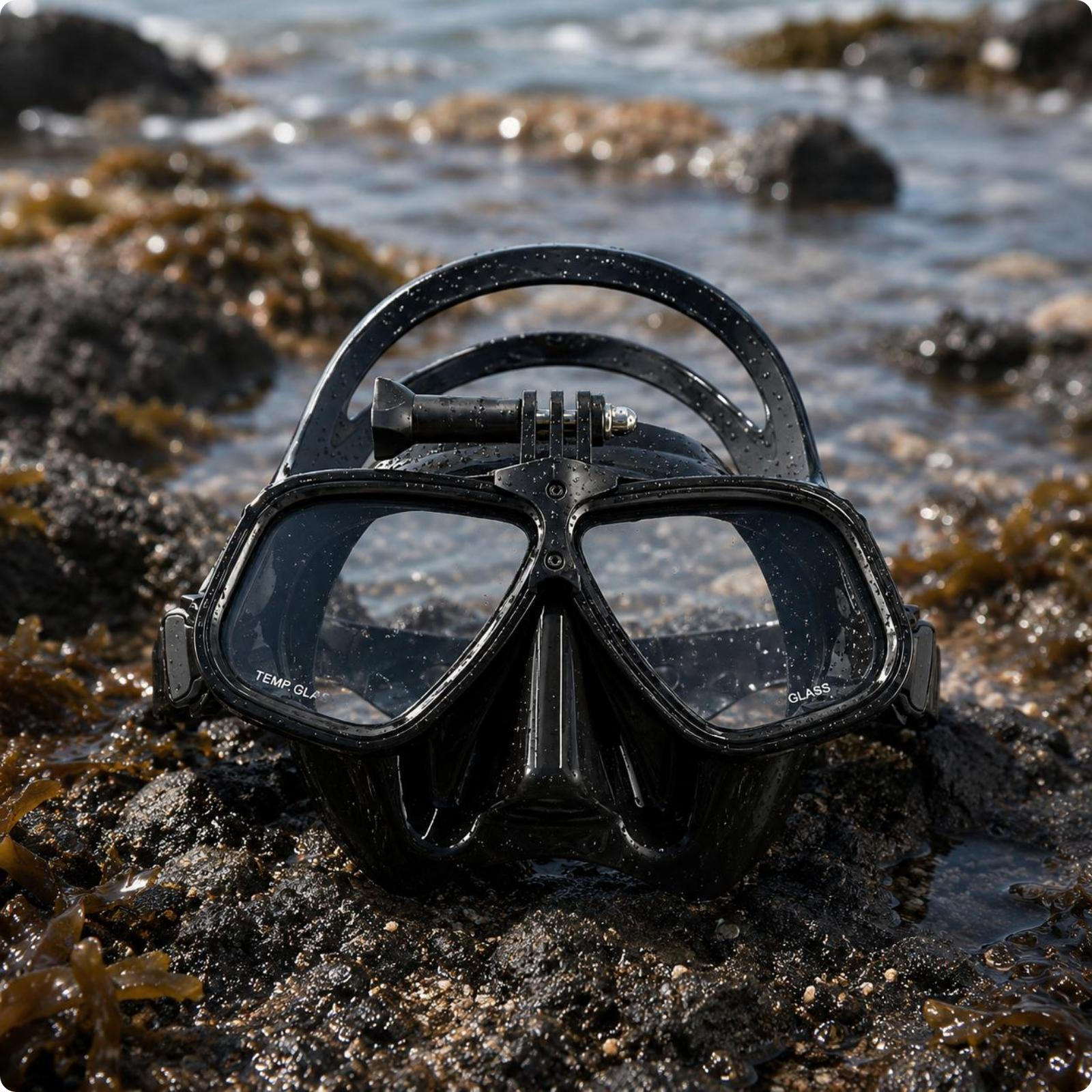 LowVolume Diving Facepiece Aluminum Alloy Frame Freediving Rear Strap Support Water