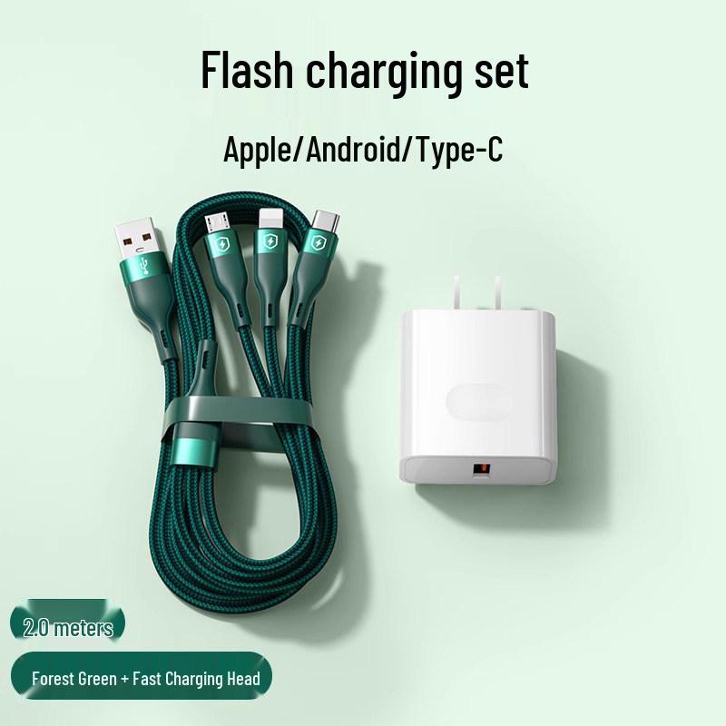 Fast Charging 3-in-1 Universal Phone Charger Multi-Head Cable Set