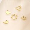 5pcs/lot Stainless Steel Pendants for Earring Necklace Bracelet Jewelry Making Cat Dog Bird Sun Moon Pentacle Gold Charms