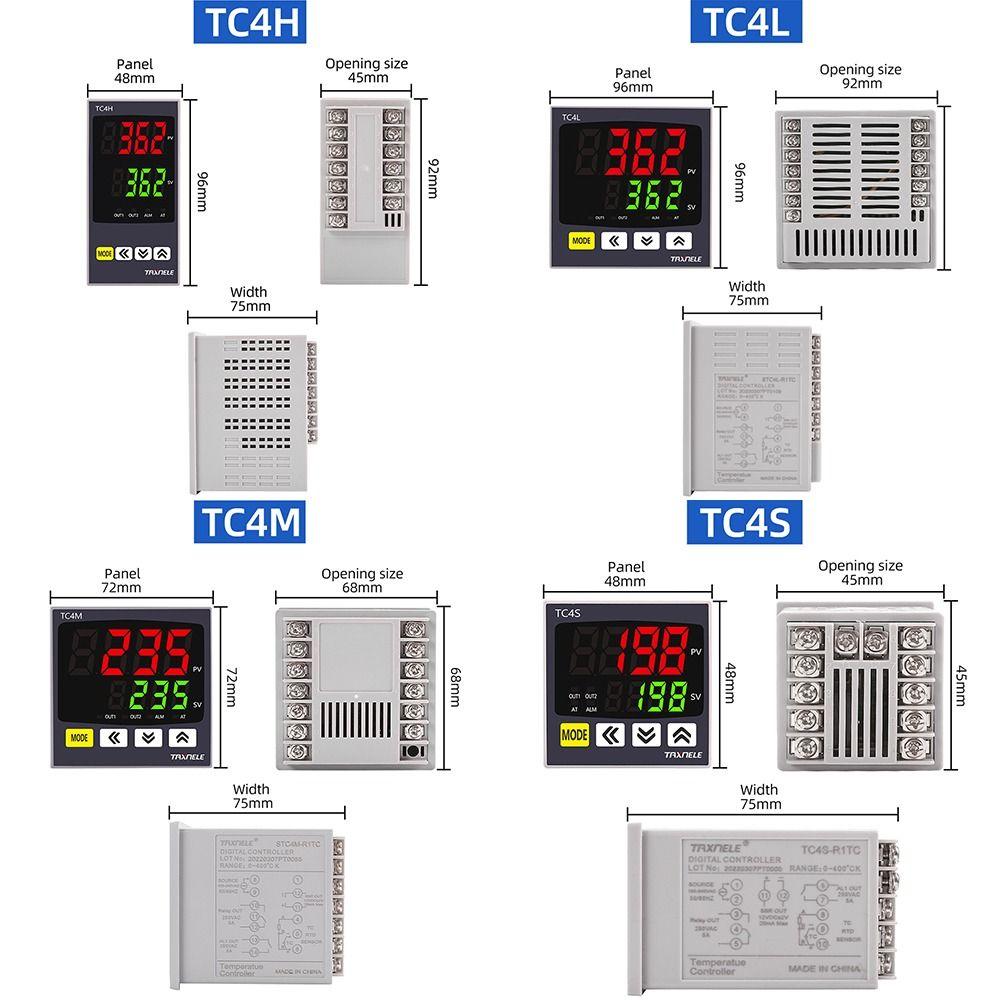 Professional TC4S TC4H TC4L TC4M Output Temperature Controller SSR Relay Digital PID Thermostat Dual Regulator