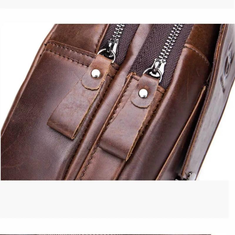 Značka 2024 vysoce kvalitní pánská pravá kůže hovězí kůže Vintage hrudník zádový batoh Cestovní móda Cross Body Messenger taška přes rameno