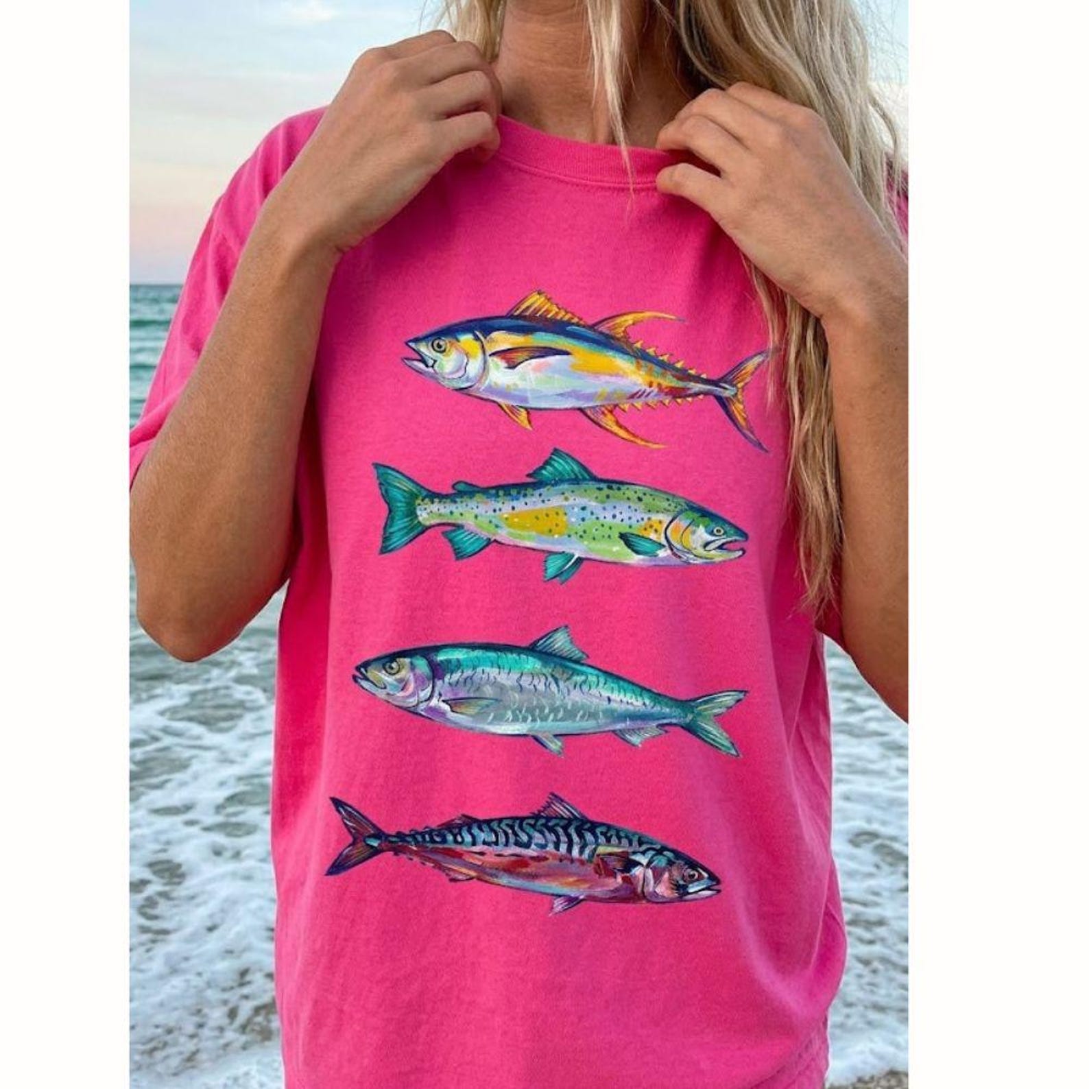 Comfort Colors® Colorful Maximalist Tropical Fish T-Shirt, Summer Beach Shirt 4XL
