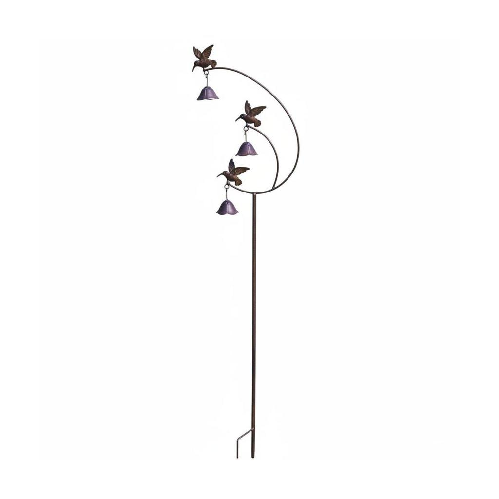 Metal Hummingbird Sculpture Outdoor Decoration Garden Stake