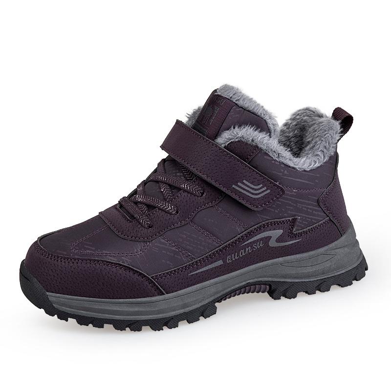 Men s and Women s Winter Outdoor Fur Lined Sneakers Warm Casual Wool Lined High Top Sneakers Women s Non-slip Waterproof Faux Leather Snow Boots 35