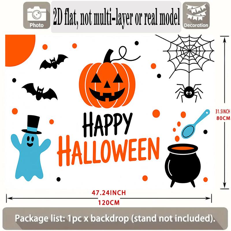 Party Backdrop Halloween Flat Banners Spider Pumpkin Spooky Wedding Winter Enthusiasts Event Backdrop Decoration Front Door Decor