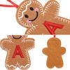 Gingerbread Man Ornaments Initial Alphabet Monogram Gingerbread Hanging Ornament Family Name Letter Xmas Tree Decor
