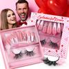 Holiday Manicure, Eyelash Set, Valentine'S Day False Eyelashes, High Imitation Mink Hair, Wear Nail