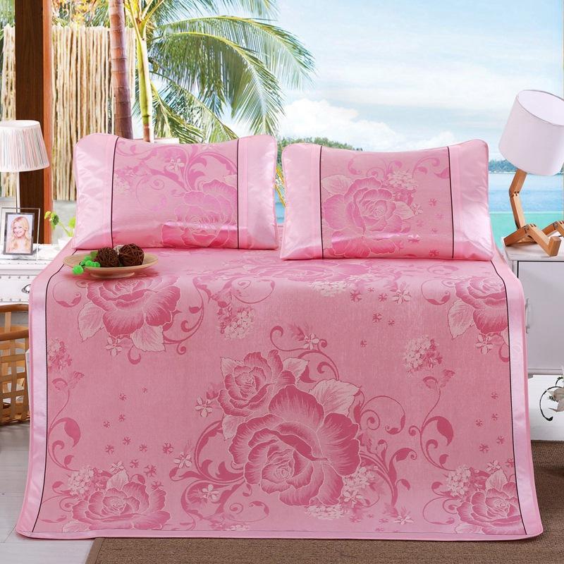 Ice Silk Cold Mat 3PCS Set Washable Foldable Soft Bedding Mat for Home Use in Summer Winter