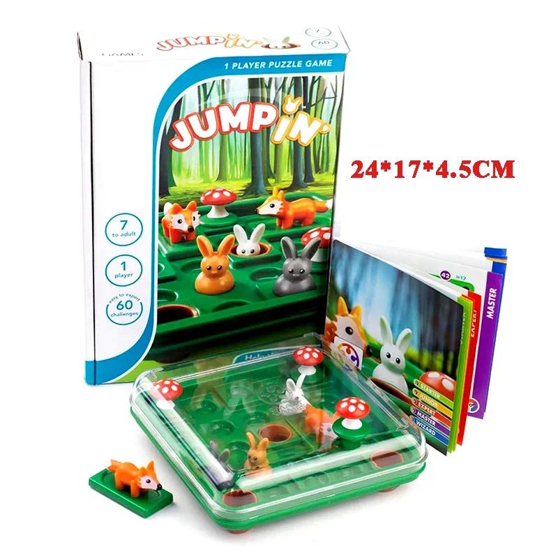 Cute Children Brain Development Toys Bunny Bouncing Game Kids Puzzle Board Checkers Toy Rabbit Fox Moving Strategy Tabletop Gift