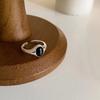 925 Silver Rings Fashion Hip Hop Vintage Couples Creative Black Stone Design Thai Silver Party Jewelry Birthday Gifts