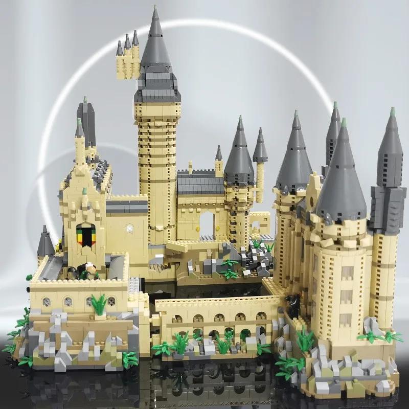Micro tijolos cidade criativa medieval castelo mágico série escola arquitetura modelo blocos de construção presentes brinquedos criança adulto criança