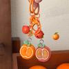 Creative 3D Orange Keychain Bell Pendant Decorative Backpack Accessories Cute Resin Fruit Keychain Couple Small Gift
