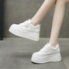 Little White Shoes Women's Shoes 2025 New Fashion Thick Sole Heightened Versatile High Sense Sports and Leisure Board Shoes Internet Celebrity Explosi