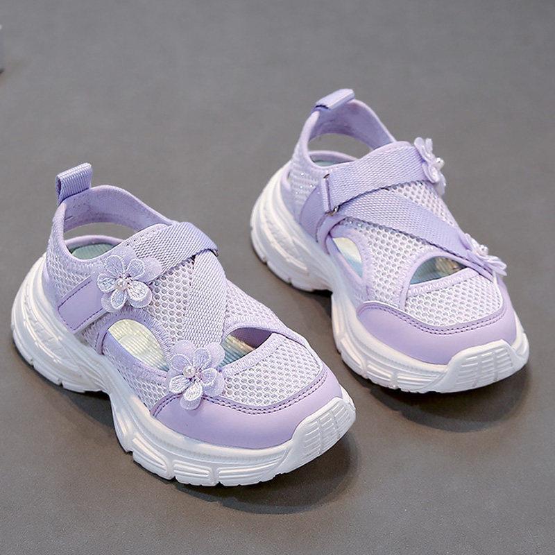 Girls Summer Sport Sandals Closed Toe Beach Shoes Princess Mesh Breathable Anti Slip size 26