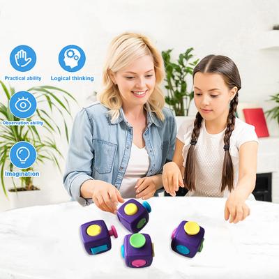 Stress Relief Clicker Cube Toy Portable Anti-Anxiety Relaxation Cube Home Office Silent Calming Cube Sensory Toy