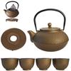 CAST IRON KETTLE 1.5L TEAPOT 4x CUPS TEA INFUSER STRAINER