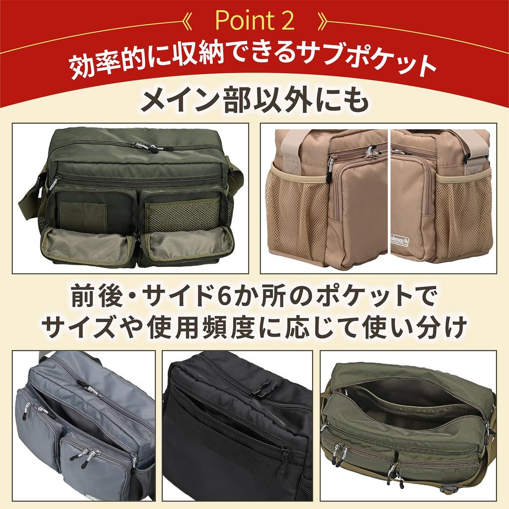 Etsumi Coleman Camera Shoulder Bag VCO-8784 Gray