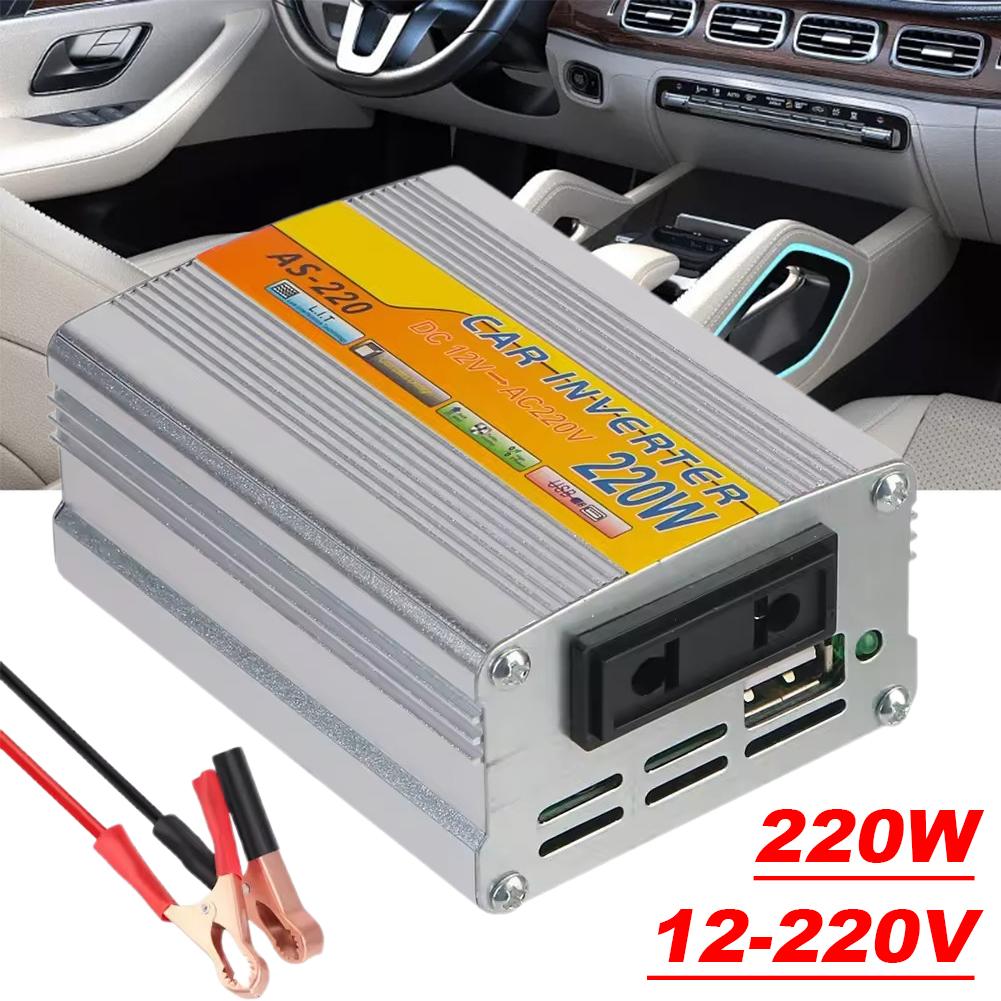 220W Power Inverter Car Mounted Solar Inverter USB Portable USB DC 220V Battery Voltage 12V Tra U2W3