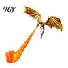 Fantasy Book Nook Dragon Bookshelf Light, 3D Printed Fire-Breathing Flying Dragon, Shelf Accent Lamp Reading Corner Lighting with LED Flame