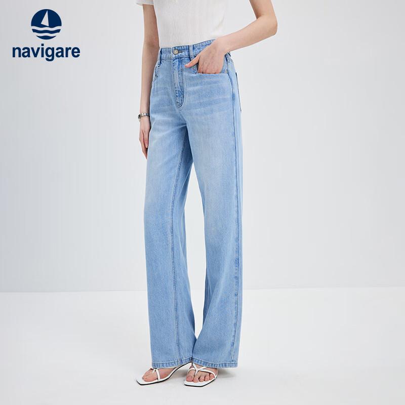 

Navigare Women s Washed Retro Straight-Leg Jeans M