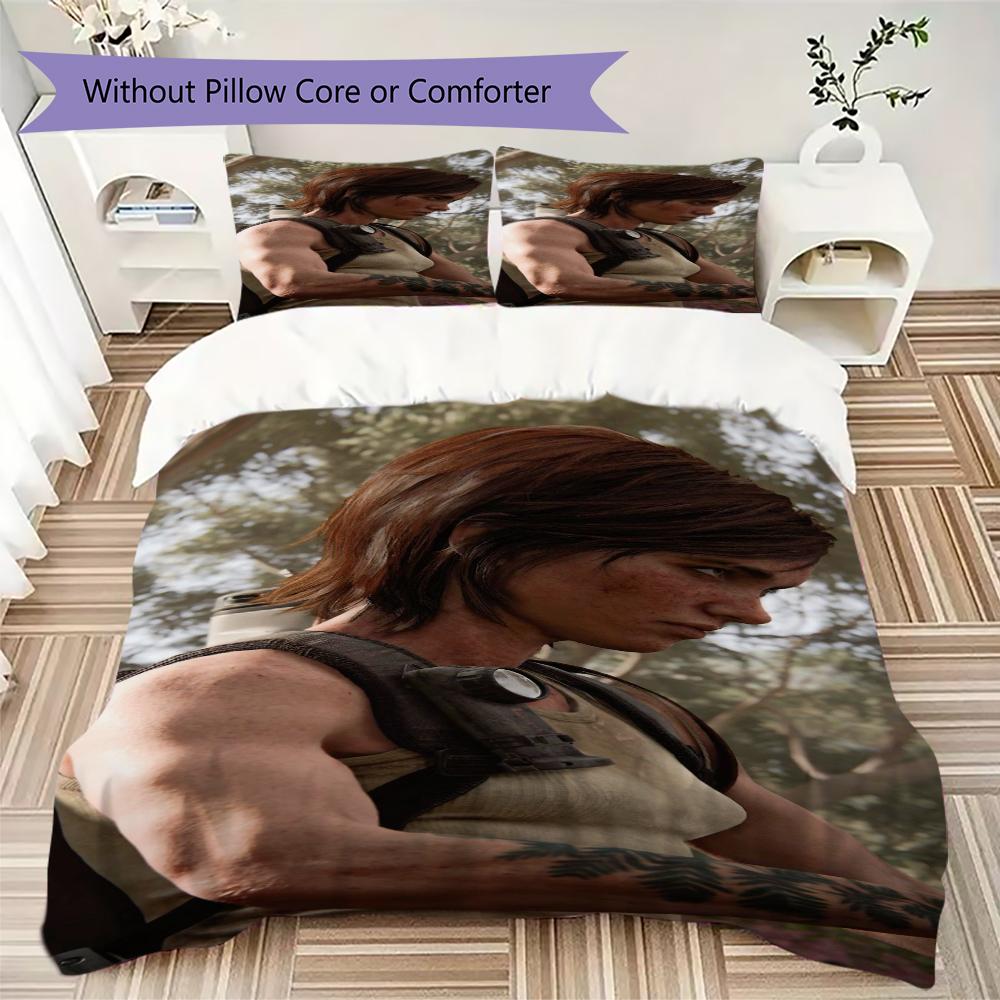 Ellie Williams Game Pattern Bedding uilt Set uilt Cover Pillowcase Home Decoration Birthday Gift (1 * duvet cover + 2 * pillowcase  without core)42