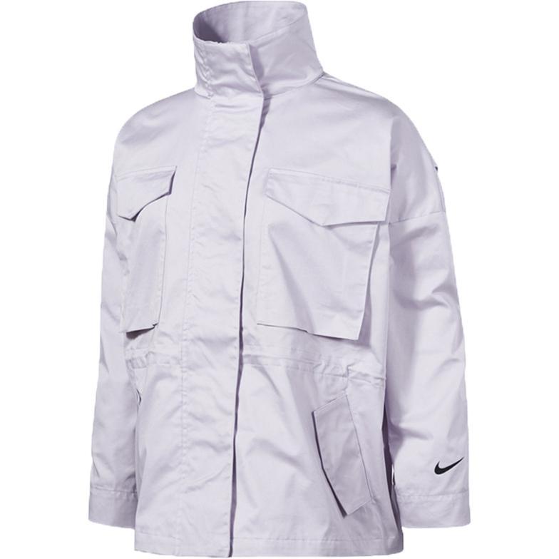 Nike Jackets Women's Light Gray Stand Collar Moderate Workwear (Unisex) Jackets DD5986 511