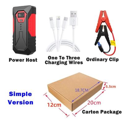2026 Portable Car Jump Starter Power Bank Car Booster Charger 12V Starting Device Petrol Diesel Car Emergency Booster