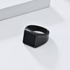 European and American Minimalist Geometric Seal Titanium Steel Ring Mens Cool Style