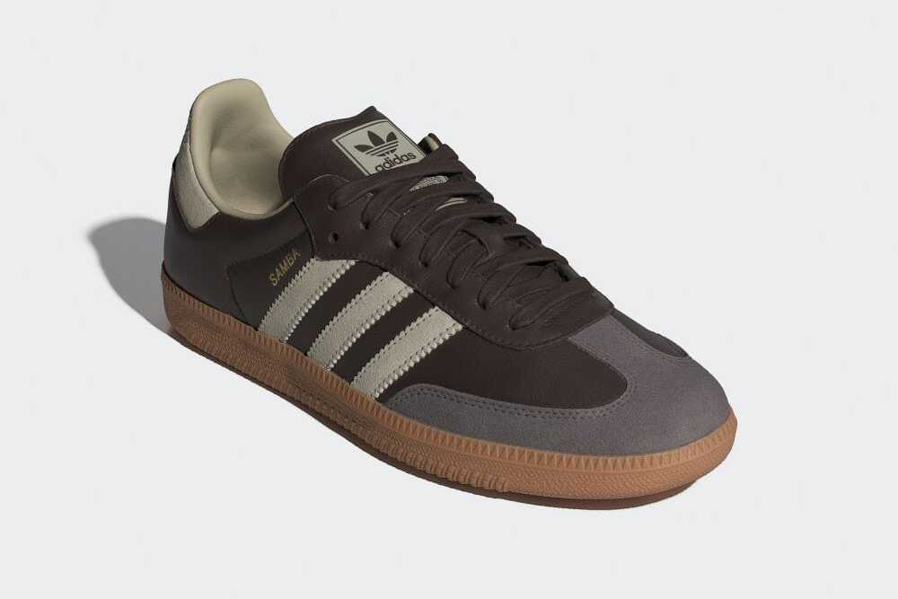 ID1481 adidas Originals Samba OG Brown Putty Grey Gold Metallic (Men s) 8