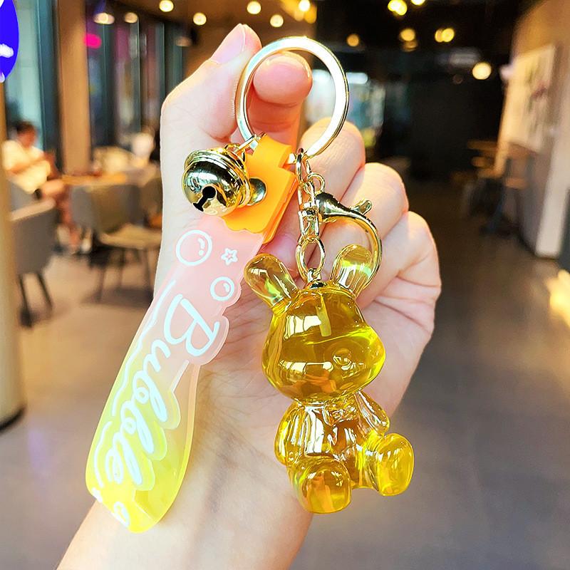 Colorful Resin Cartoon Keychains Bear And Rabbit Perfect For Party Favors