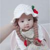Warm Infant Knitted Hat Wig Handmade Newborn Braid Wig Cap Baby Hat Wig  Photography Props