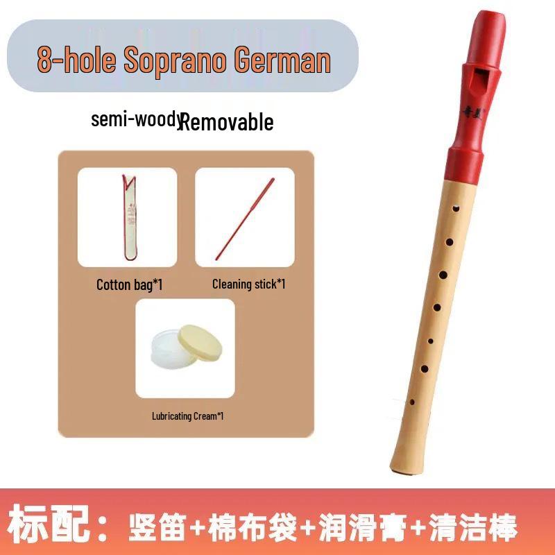 Деревянная сопрано-блокфлейта Chimei с 8 отверстиями, немецкая, для начальной школы и начинающих