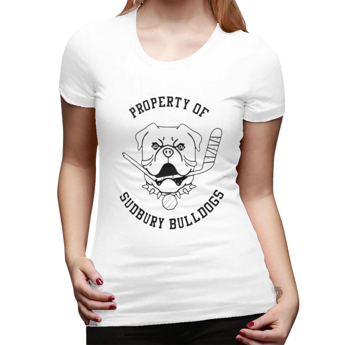Property Of Sudbury Bulldogs TShirt for Women Crew Neck Streetwear T Shirts Womens Tees Short Summer Clothes Tops S