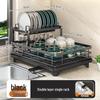 Multifunctional Kitchen Countertop Dish Rack with Storage for Bowls, Chopsticks, Plates, and Cutlery