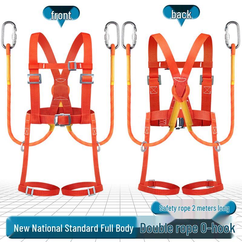 OLOMM Full Body Safety Harness with Double Lanyard