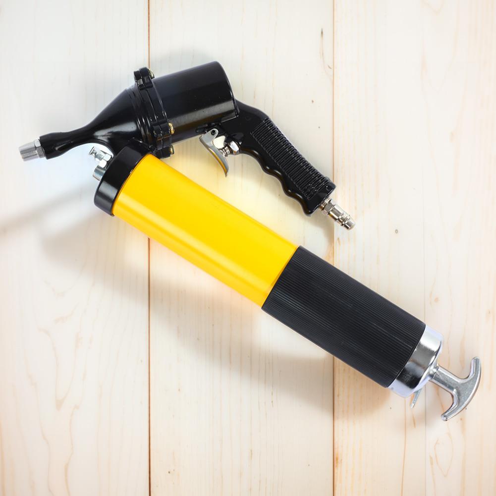 400CC Air Operated Grease Gun Flexible Hose Heavy Duty Air Compressor Grease Gun 2 Coupler Portable Grease Gun 1 Bent Metal Pipe
