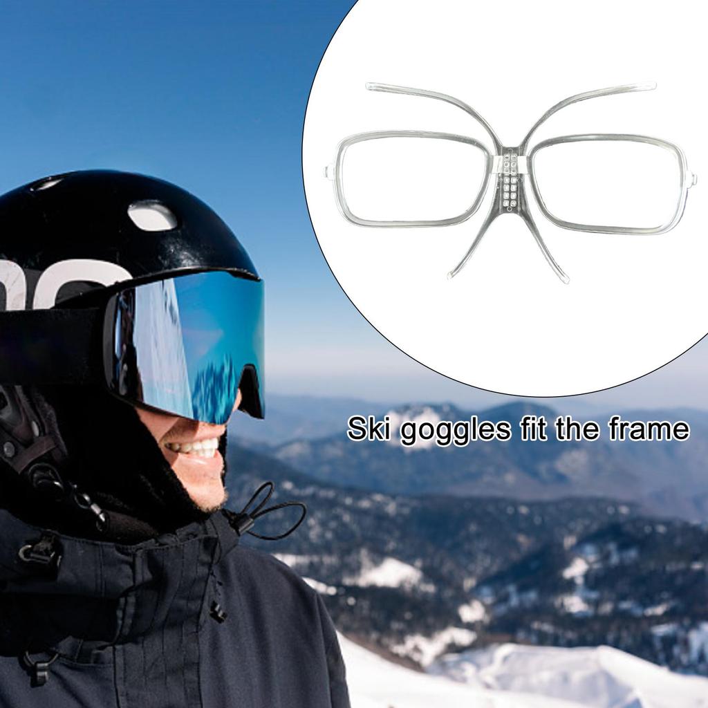 Ski Goggle Lens Insert Adjustable Ski and Snowboard Goggle Insert Adapter Flexible Bendable Inner Frame for Glasses Wearers