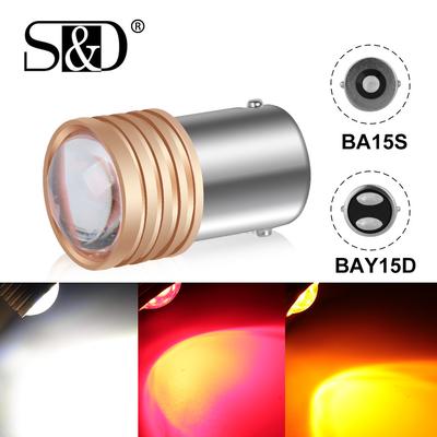1 adet yeni 1156 P21W Led BA15S R5W R10W projektör lensi 9SMD 3030 1157 P21/5W BAY15D LED ampul araba kuyruk fren lambası otomatik yedekleme ters lamba dönüş sinyali