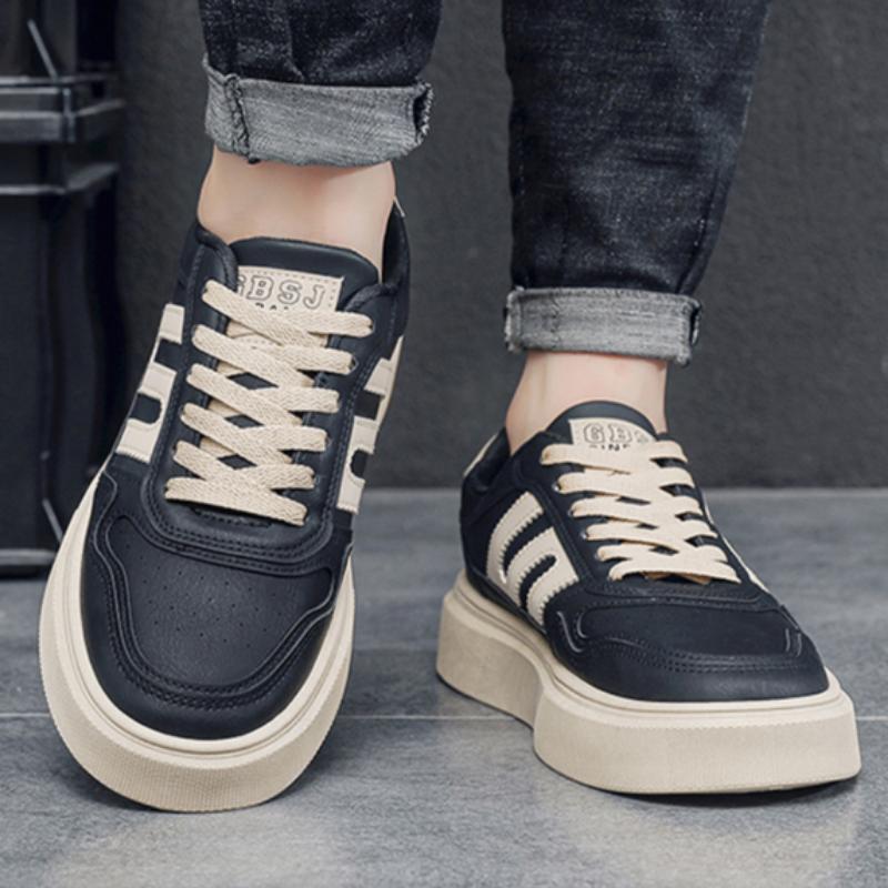 Spring Men's Sneakers, Fashionable Casual Shoes, Low-top Breathable Sports Shoes, Thick-soled Height-increasing Shoes