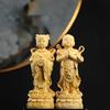 High 9cm Boxwood Carving Child Girls Boys Home Living Room Desktop Fortune Ornaments