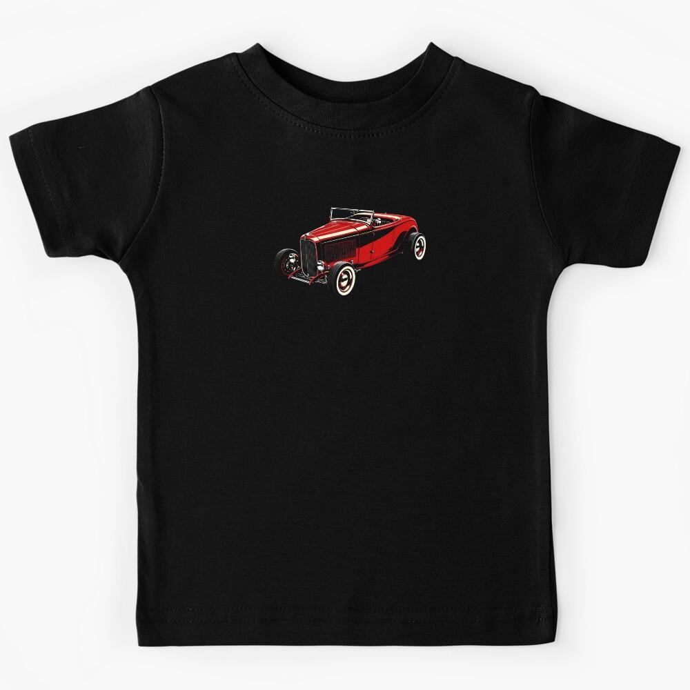 1932 Ford Roadster – Classic Red Hot Rod Illustration Kids T-Shirt 130
