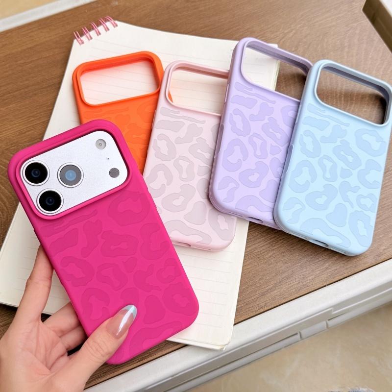 Candy Liquid Silicone Leopard Print Soft Case for iPhone 17 Air 16 17 15 14 13 12 11 Pro Max 17Pro Plus Shockproof Bumper Funda
