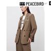 PEACEBIRD Women's Professional Double-Breasted Blazer