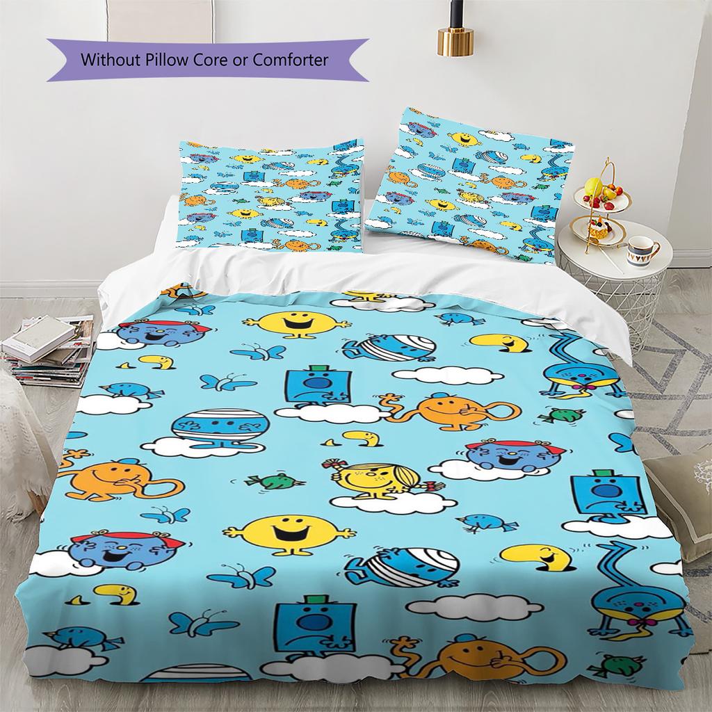 Herr. Herren Little Miss Muster Bettwäsche, Steppbett Set Bettbezug Kissenbezug Haus Geburtstag Geschenk (1 Bettbezug + 2 Kissenbezüge, ohne Füllung)