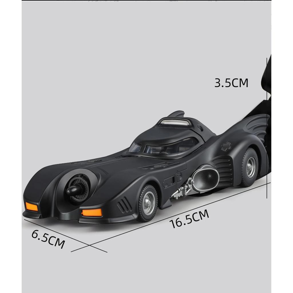 1/32 Batmobile Bat 1989 Alloy Car Model Sound and Light Pull Back Children's Toy Collectibles Birthday Gift