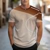 Summer Men's Short Sleeved Round Neck T-shirt with Color Blocking Design, Casual and Fashionable