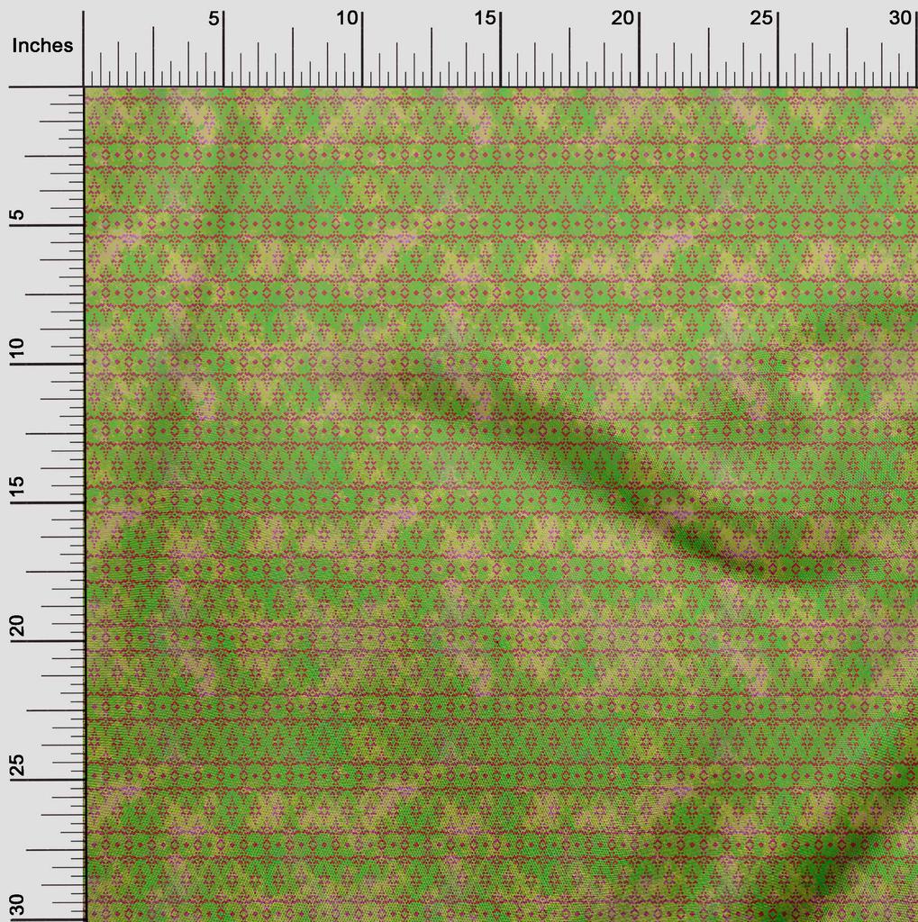 oneOone Georgette Viscose Light Green Fabric Batik Diy Clothing Quilting Fabric Print Fabric By Yard 42 Inch