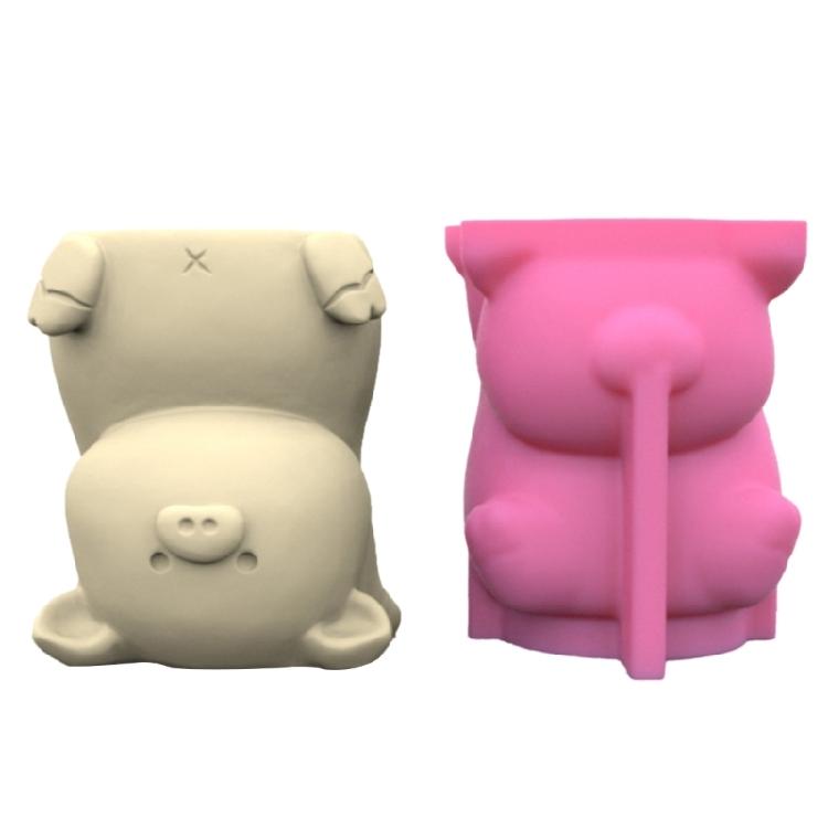 Succulent Plant Pots Silicone Mold Cat Panda Resin Mold DIY Animal Resin Mold
